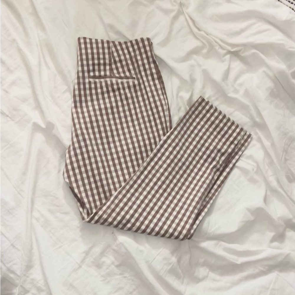 A New Day Taupe Gingham Pants